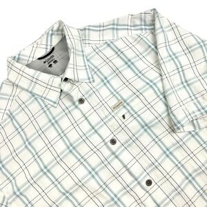 Columbia Men's Lg Plaid Shirt Omni-Shield Adv. Repellency Button Up Short Sleeve